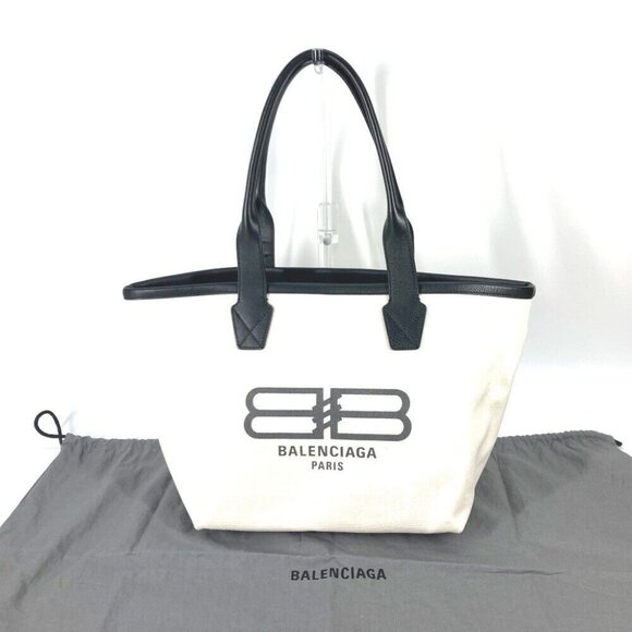 BALENCIAGA Bicolor jumbo logo small Bag Shoulder Bag Tote Bag - Picture 1 of 16
